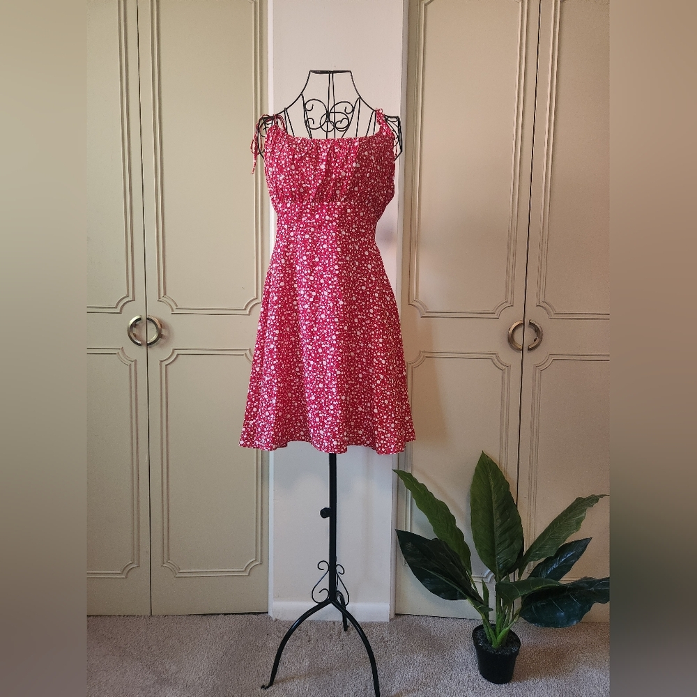 Showpo Womens Size 16 Summer Jam Dress Red and White Floral Mini